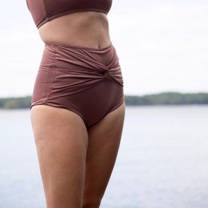 Hackwith Design House Twist High-Waisted Swim Bottoms